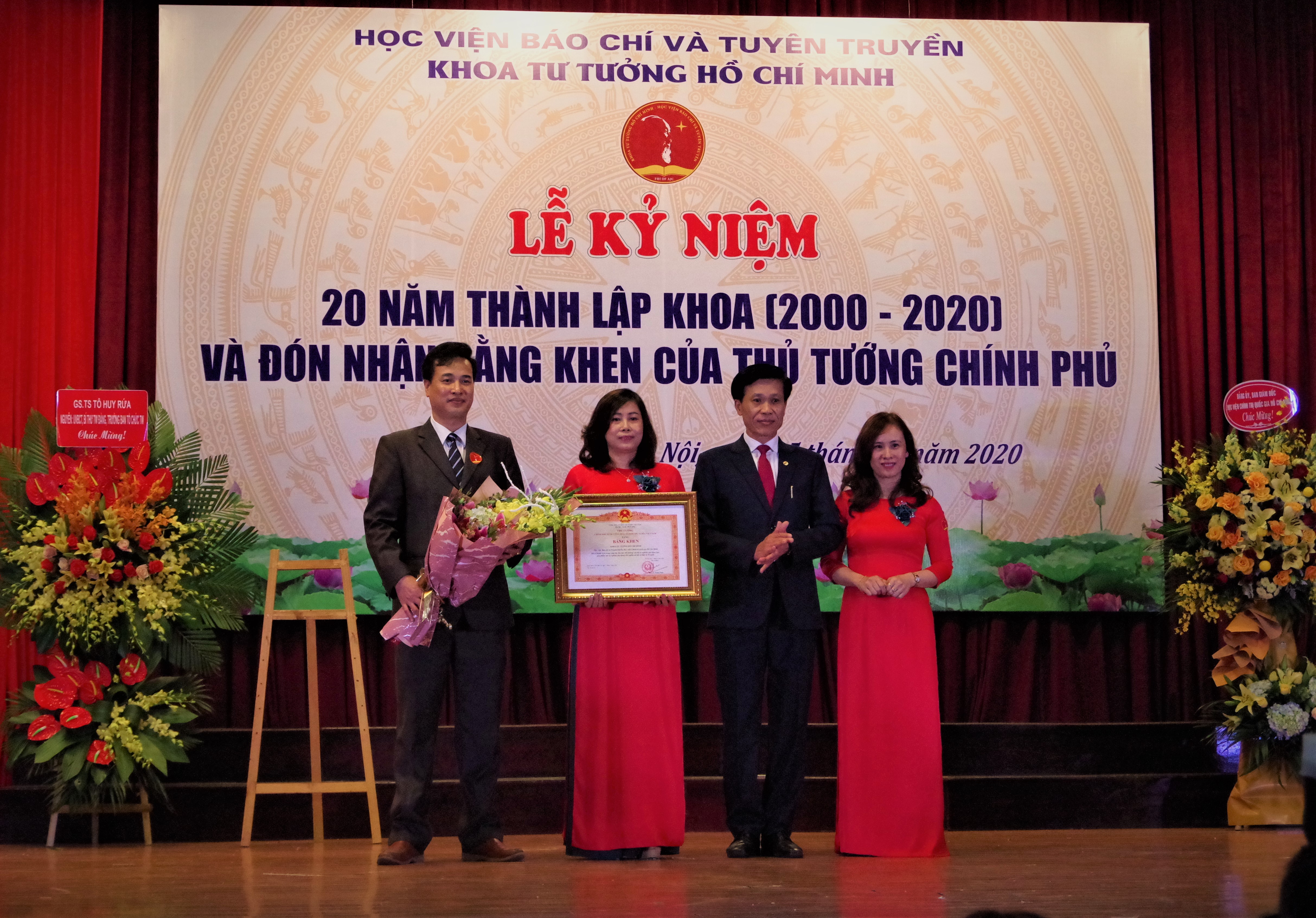 Khoa Tư tưởng Hồ Chí Minh, Học viện Báo chí và Tuyên truyền đón nhận Bằng khen của Thủ tướng Chính phủ